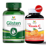 Buy Glisten (Glutathione 500mg) & Get Vitamin C Free